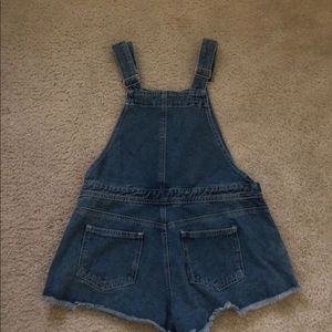 Women’s denim overall shorts